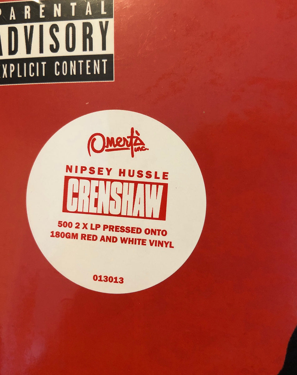 Nipsey Hussle ‎– Crenshaw (2013) - New 2 LP Record 2020 Omerta UK Red or  White (random) Vinyl - Hip Hop