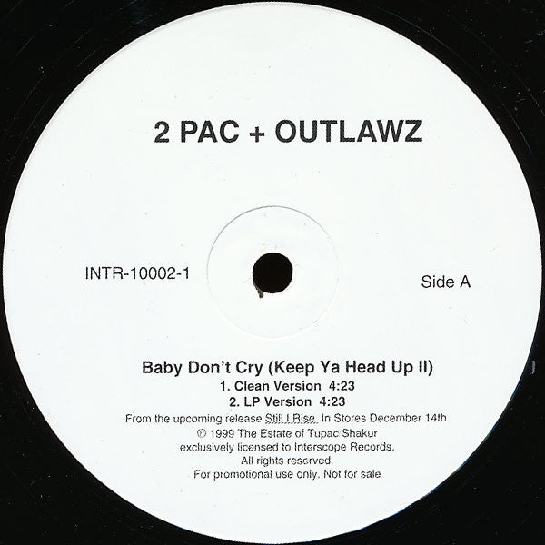 2Pac + The Outlawz – Baby Don't Cry (Keep Ya Head Up II) - Mint- 12