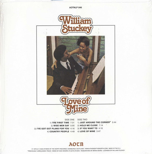 William Stuckey ‎– Love Of Mine (1979) - New LP Record 2021 Athens Of The  North Europe Import Vinyl - Soul / Funk