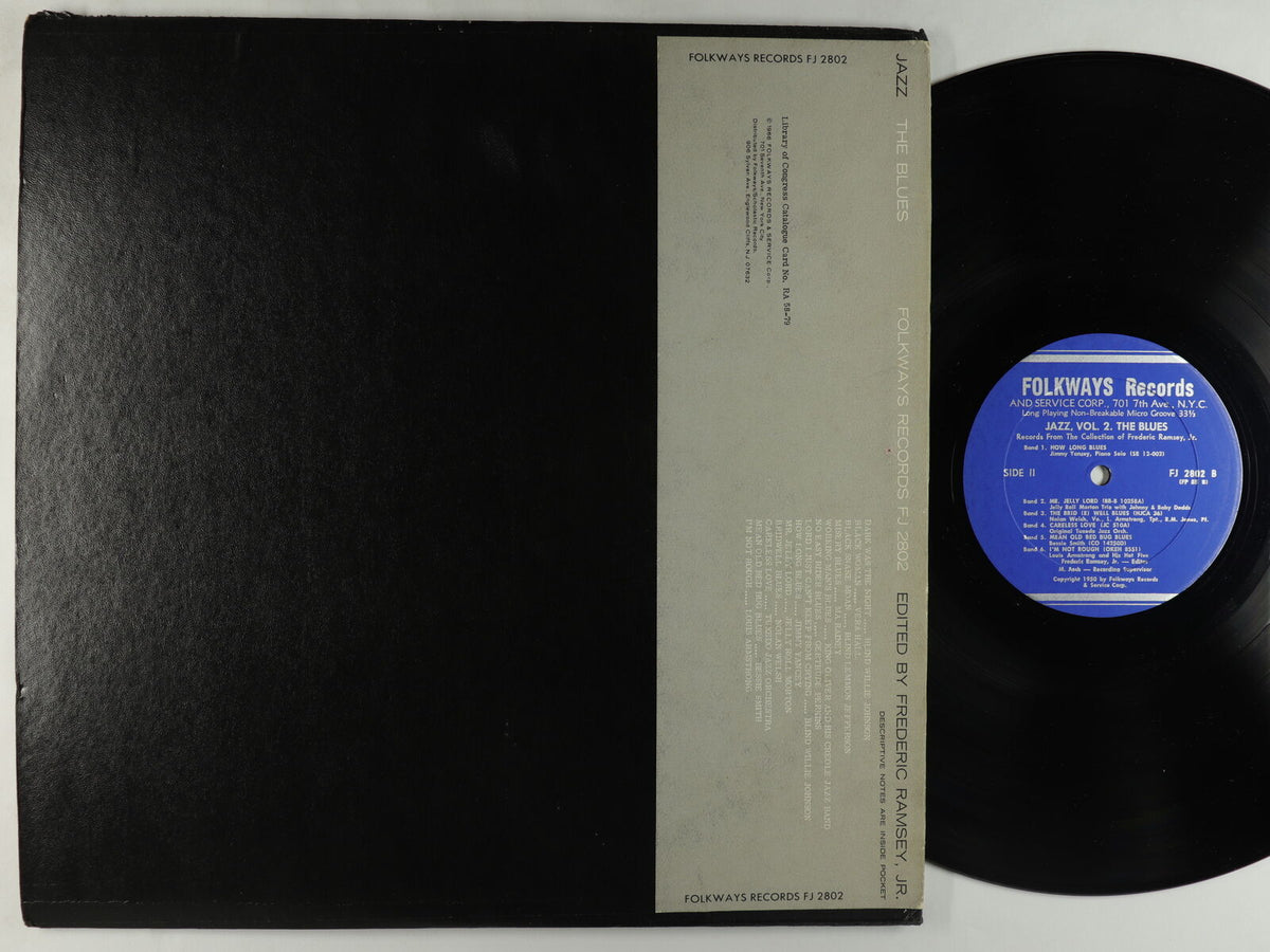 Various ‎– Jazz Volume 2: The Blues (1950) - VG+ Lp Record 1966 Folkways  USA Mono Vinyl & Booklet - Jazz