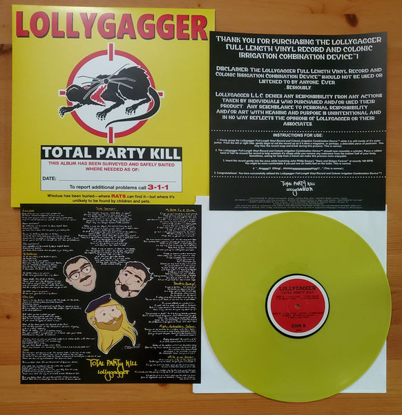 Lollygagger - Total Party Kill - New LP 2022 Self-Released Puke Yellow Vinyl - Chicago Hardcore