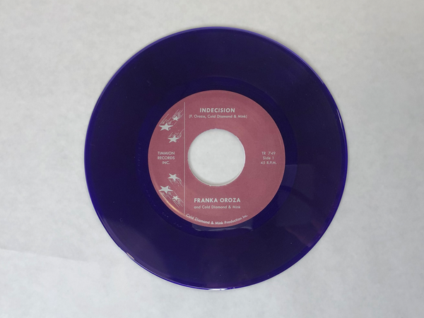 Franka Oroza & Cold Diamond & Mink - Indecision - New 7" Single Record Transparent Violet Timmion Vinyl - Soul