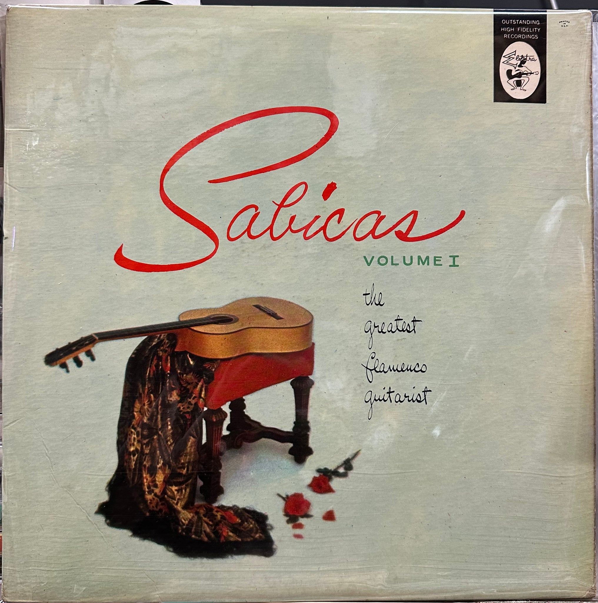 Sabicas - The Greatest Flamenco Guitarist Volume 1 - VG LP Record 1958 Elektra USA Mono Original Vinyl - Latin / Flamenco