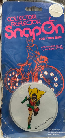 1976 Vintage DC Comics BATMAN - Robin SNAPON / Snap-On Bike Bicycle REFLECTOR - Made in USA IL Chicago