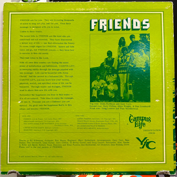 Friends - Friends - VG LP Record 1973 Airborn USA Private Press Atlanta GA Vinyl - Folk / Psychedelic Folk / Religious