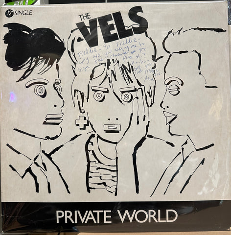 Signed Autographed - The Vels - Private World - Mint- 12" Single Record 1984 Mercury USA Promo Vinyl & Press Kit w/Photo - New Wave / Synth-pop