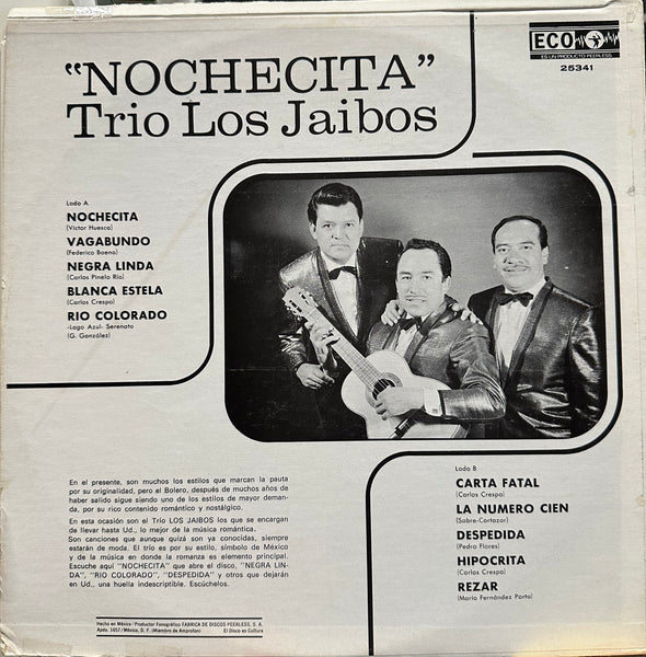 Trío Los Jaibos - Nochecita - VG+ LP Record 1965 Eco Mexico Vinyl - Latin / Bolero / Corrido - Shuga Records