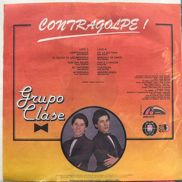 Grupo Clase - Contragolpe! - Mint- LP Record 1985 Zeida Codiscos Ecuador RARE Vinyl - Latin / Salsa / Funk - Shuga Records