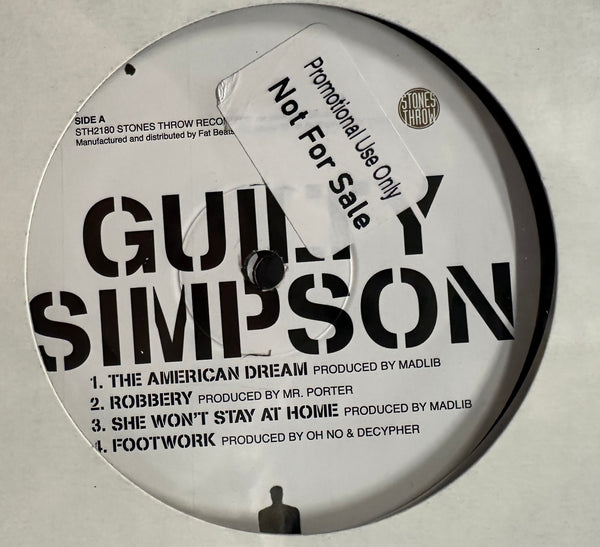 Guilty Simpson - Ode To The Ghetto - Mint- 2 LP Record 2008 Stones Throw USA Promo Vinyl - Hip Hop - Shuga Records