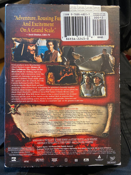 Pirates of the Caribbean: The Curse of the Black Pearl (2003) - Used VG+ 2 DVD 2003 Disney