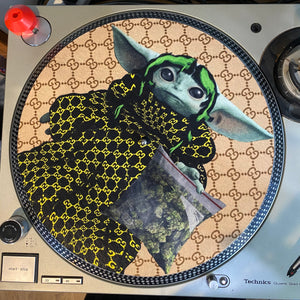 2020 Limited Edition Gucci Star Wars Baby Yoda x Billie Eilish 420 Slip Mat Weed GG - Slipmat Vinyl Record Turntable Slip Mat