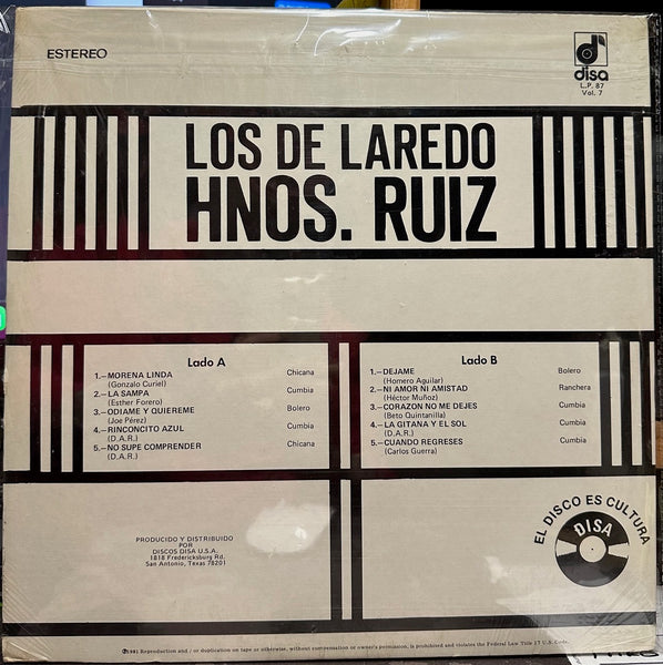 Hermanos Ruiz – Los De Laredo - New LP Record 1981 Disa USA Vinyl - Latin / Tex Mex / Tejano