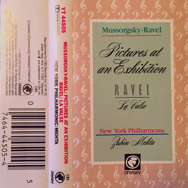 Mussorgsky / Ravel, New York Philharmonic, Zubin Mehta – Pictures At An Exhibition / La Valse - Used Cassette 1980 Odyssey Tape - Classical