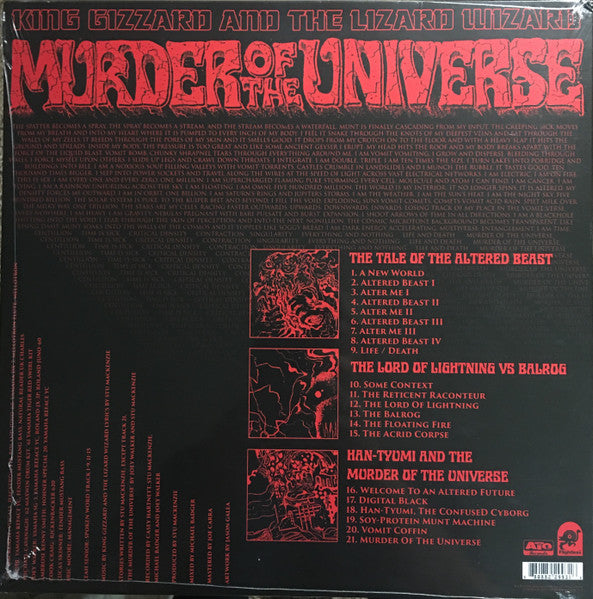 King Gizzard And The Lizard Wizard ‎– Murder Of The Universe - Mint- LP Record 2017 ATO Vomit Splatter Vinyl, Book, Promo Poster, 3x Promo Stickers & Download - Psychedelic Rock / Garage Rock - Shuga Records