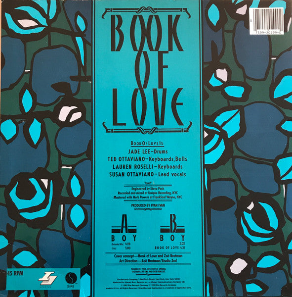 Book Of Love - Boy - VG+ 12" Single Record 1985 Sire I Square USA Vinyl - Synth-pop