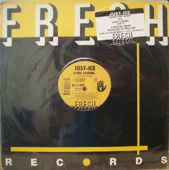 Just-Ice / KRS-One - Going Way Back / Lyric Licking - VG+ 12" Single Record 1987 Fresh USA Vinyl - Hip Hop