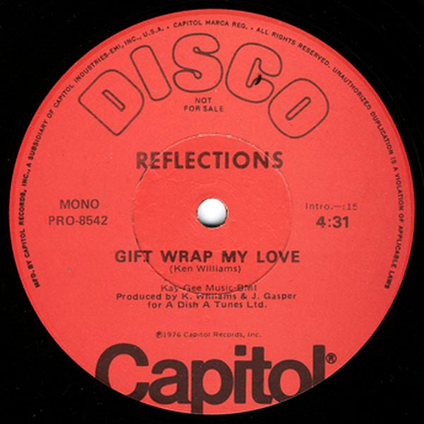 Reflections - Gift Wrap My Love - VG+ 12" Single Record 1976 Capitol USA Promo Vinyl - Disco / Soul - Shuga Records