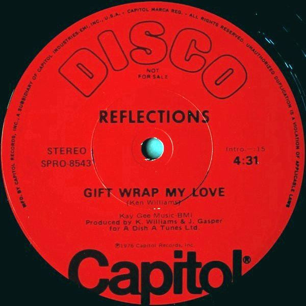 Reflections - Gift Wrap My Love - VG+ 12" Single Record 1976 Capitol USA Promo Vinyl - Disco / Soul - Shuga Records