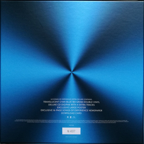 U2 - Songs Of Experience - New 2 LP Record Box Set 2017 Island Cyan Blue 180 gram Vinyl, CD, Poster, Newspaper & Download - Pop Rock