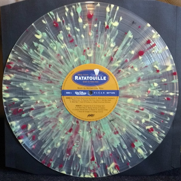 Michael Giacchino - Ratatouille (2007) - Mint- 2 LP Record 2017 Mondo Original Walt Disney USA Clear w/ Red, Yellow & Green Splatter Vinyl - Soundtrack - Shuga Records