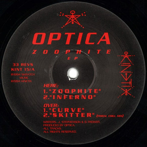 Optica - Zoophite EP - VG+ 12" Single Record 1994 Kinetix UK Vinyl - Trance / Psy-Trance