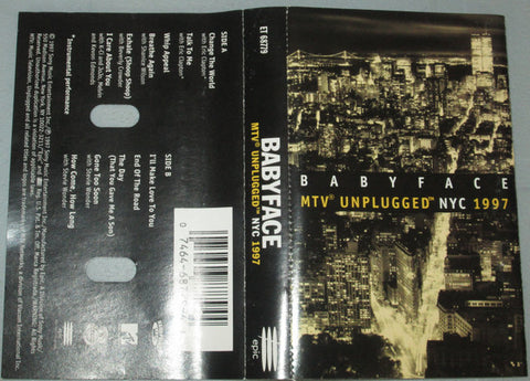 Babyface - MTV Unplugged NYC 1997 - Used Cassette 1997 Epic Tape - Contemporary R&B