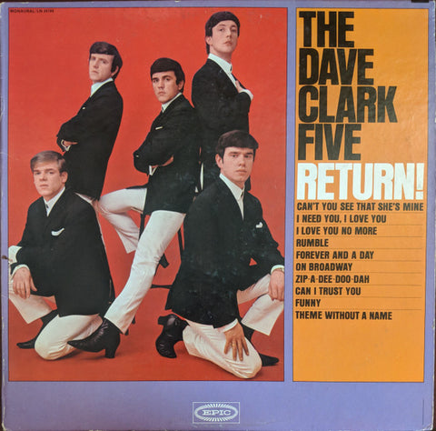 The Dave Clark Five ‎– The Dave Clark Five Return! - VG+ LP Record 1964 Epic USA Mono Original Vinyl - Pop Rock - Shuga Records