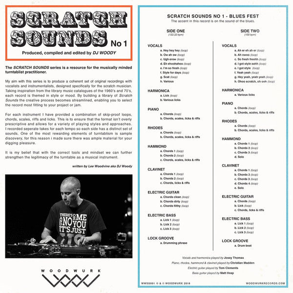 DJ Woody - Scratch Sounds No 1 - Blues Fest - VG+ LP Record 2018 Woodwurk UK Viny - Hip Hop / DJ Battle Tool - Shuga Records