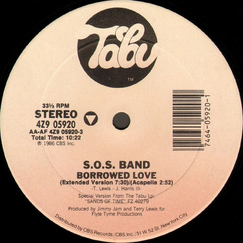 S.O.S. Band - Borrowed Love / Weekend Girl - Mint- 12" Single Record 1986 Tabu USA Vinyl - Funk / Electro - Shuga Records