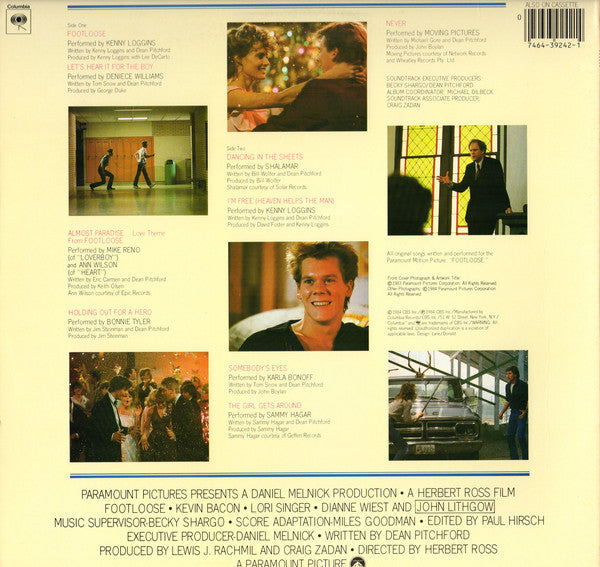 Various - Footloose Original Motion Picture Music - VG+ LP Record 1984 Columbia USA Vinyl - Soundtrack - Shuga Records