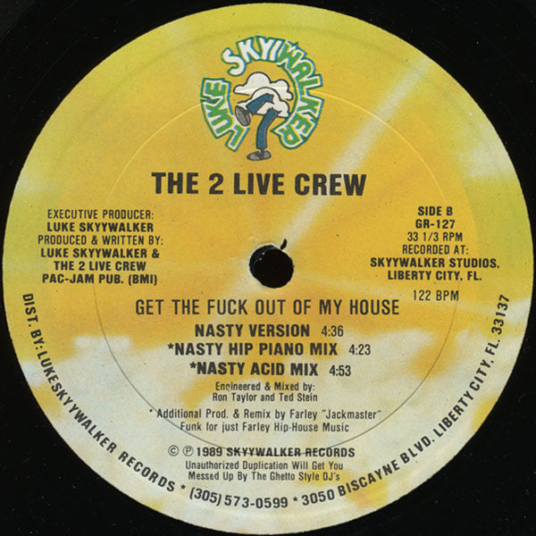 The 2 Live Crew - Me So Horny / Get The Fuck Out Of My House  - VG 12" Single Record 1989 Luke Skyywalker USA Original Vinyl - Hip Hop / Electro - Shuga Records