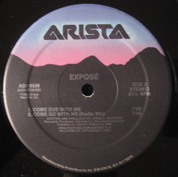 Exposé - Come Go With Me - VG+ 12" Single Record 1986 Arista USA Vinyl - Freestyle / Synth-pop - Shuga Records