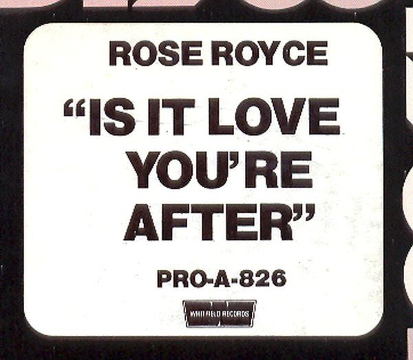 Rose Royce - Is It Love You're After - Mint- 12" Single Record 1979 Whitfield USA Promo RARE Vinyl - Disco / Funk - Shuga Records