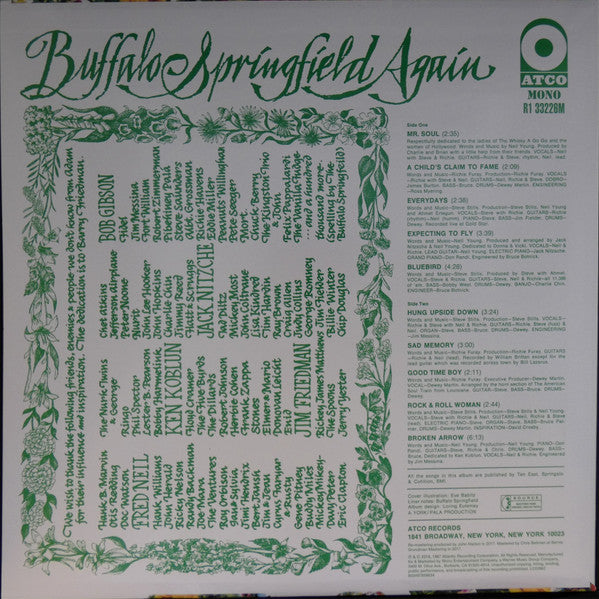 Buffalo Springfield - Buffalo Springfield Again (1967) - Mint- LP Record 2019 ATCO Rhino USA 180 gram Mono Vinyl - Psychedelic Rock / Folk Rock - Shuga Records