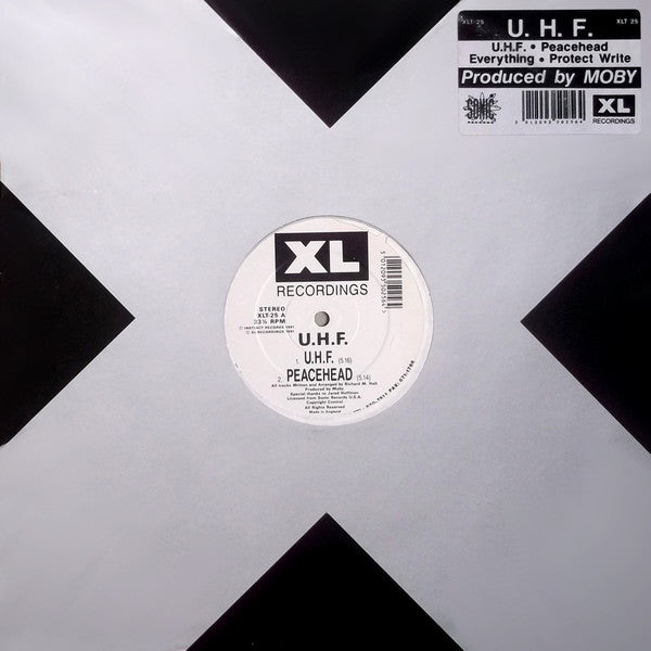 U.H.F. - U.H.F. - VG+ 12" Single Record 1991 XL Recordings UK Vinyl - Techno / Hardcore