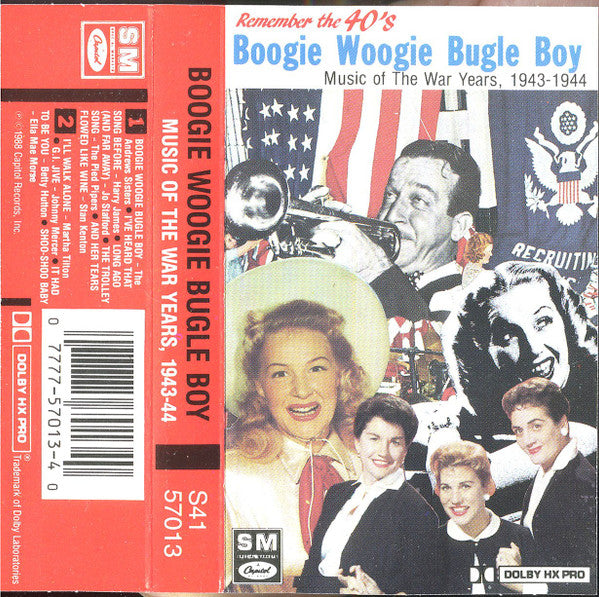 Various - Boogie Woogie Bugle Boy - Music Of The War Years, 1943-1944 - Used Cassette 1988 Capitol Tape - Jazz