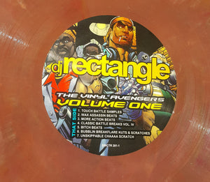 DJ Rectangle - The Vinyl Avengers Volume One - VG+ LP Record Sincenter USA Brown Marbled Vinyl - Hip Hop / DJ Battle Tool / Breaks - Shuga Records