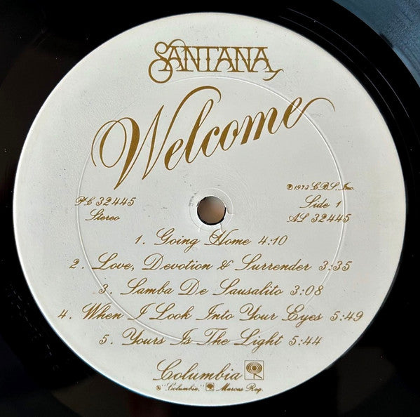 Santana – Welcome - VG+ LP Record 1973 Columbia USA Vinyl - Rock / Latin / Fusion - Shuga Records