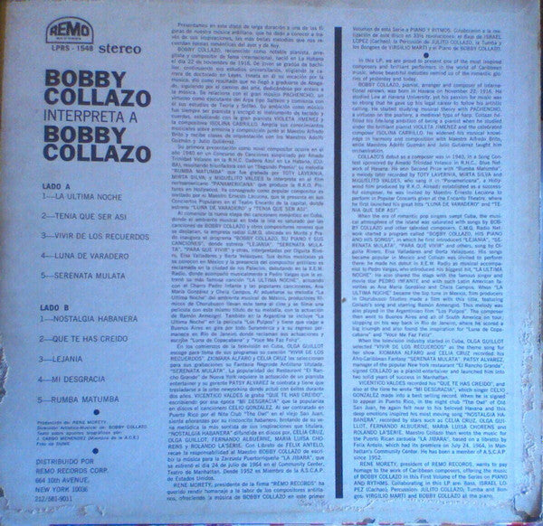 Bobby Collazo - Bobby Collazo Interpreta A Bobby Collazo - VG+ LP Record 1970s Remo USA Vinyl - Latin - Shuga Records