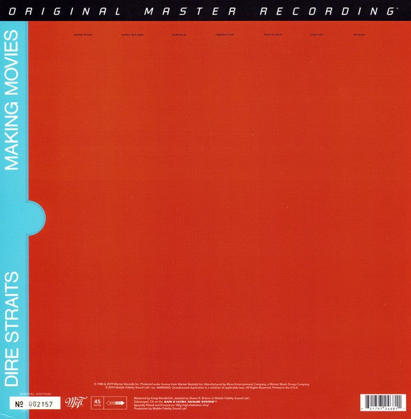 Dire Straits - Making Movies (1980) - Mint- 2 LP (VG- cover) Record 2019 MFSL Mobile Fidelity Sound Lab 180 gram Vinyl & Numbered - Pop Rock / Classic Rock