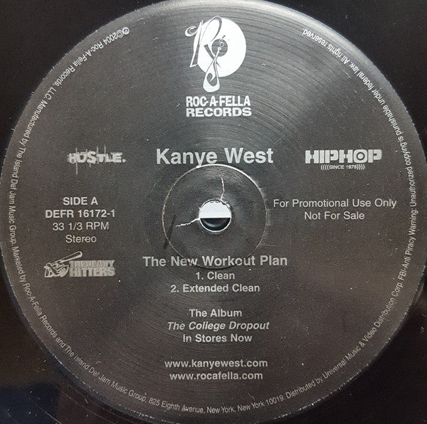 Kanye West - The New Workout Plan - VG+ 12" Single Record 2004 Roc-A-Fella Promo USA Vinyl - Hip Hop / Pop Rap - Shuga Records