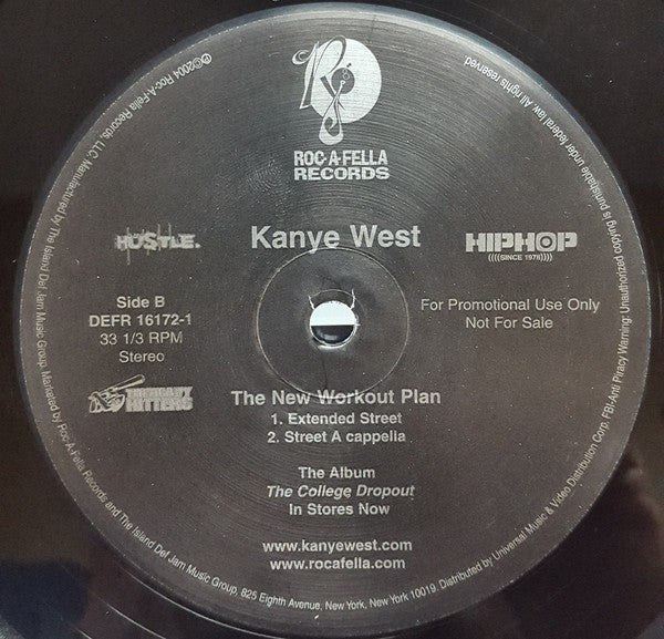 Kanye West - The New Workout Plan - VG+ 12" Single Record 2004 Roc-A-Fella Promo USA Vinyl - Hip Hop / Pop Rap - Shuga Records