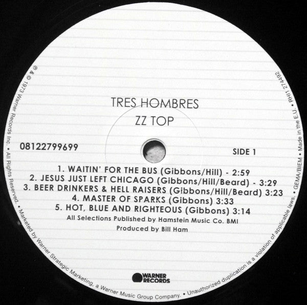 ZZ Top – Tres Hombres (1973) - Mint- LP Record 2020 Warner 180 gram Vinyl - Classic Rock / Southern Rock