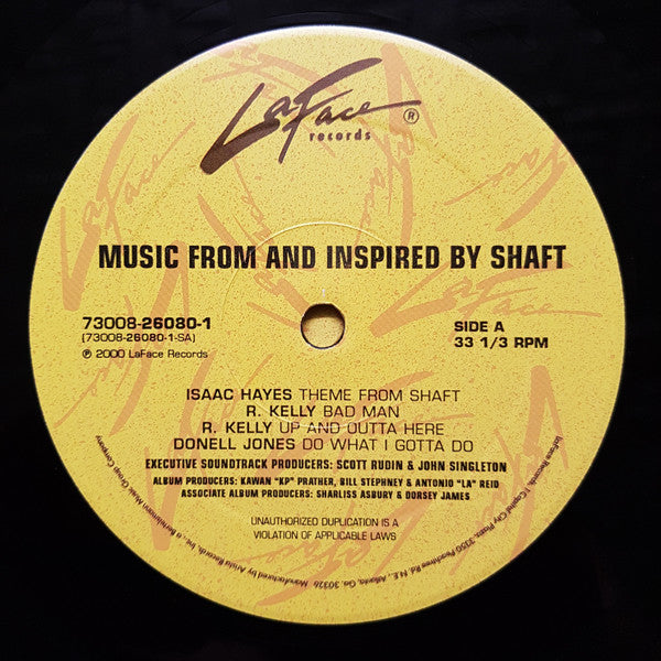 Various - Music From And Inspired By Shaft - VG+ 2 LP Record 2000 LaFace USA Promo Vinyl - Soundtrack