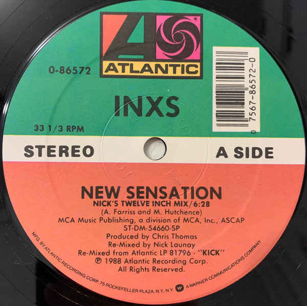 INXS – New Sensation (Nick Twelve Inch Mix) - VG+ 12" Single Record 1988 Atlantic USA Vinyl - Pop Rock /  Dance-pop / Synth-pop