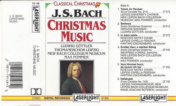 Various - Christmas Music - New Cassette Tape 1990 LaserLight USA - Classical / Holiday