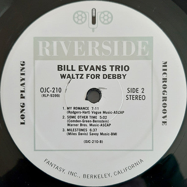 Bill Evans Trio – Waltz For Debby (1962) - Mint- LP Record 2009 Riverside  Original Jazz Classics USA Vinyl - Jazz / Post Bop / Modal