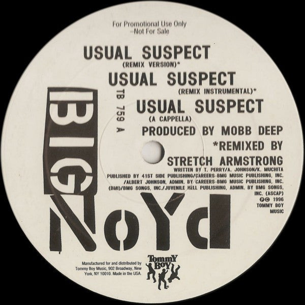 Big Noyd - Usual Suspect - VG+ 12" Single Record 1996 Tommy Boy USA Promo Vinyl - Hip Hop - Shuga Records