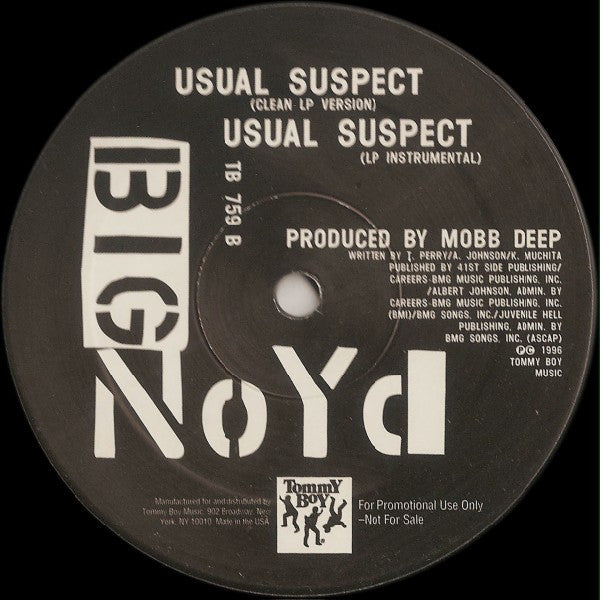 Big Noyd - Usual Suspect - VG+ 12" Single Record 1996 Tommy Boy USA Promo Vinyl - Hip Hop - Shuga Records