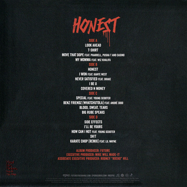 Future - Honest (2014) - New 2 LP Record 2020 Epic Vinyl Me Please Black w/ White & Red Splatter Vinyl - Hip Hop